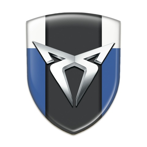 Seat Cupra Domed Emblem Blue White Version with Silver Logo 