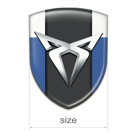 Seat Cupra Domed Emblem Blue White Version with Silver Logo 