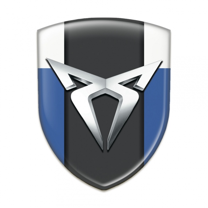 Seat Cupra Domed Emblem Blue White Version with Silver Logo 