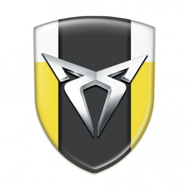 Seat Cupra Silicone Emblem Yellow White Version Silver Logo