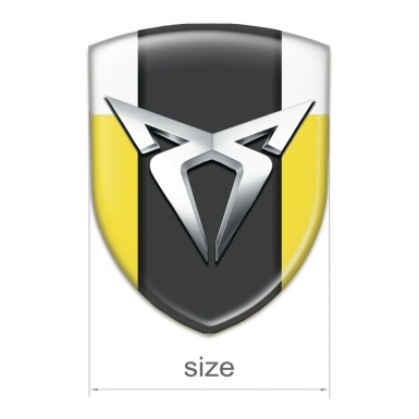 Seat Cupra Silicone Emblem Yellow White Version Silver Logo