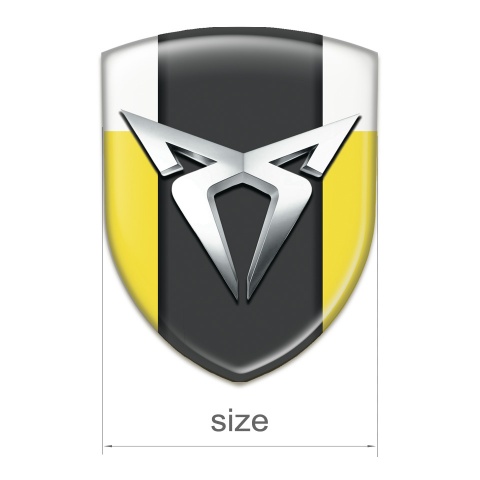 Seat Cupra Silicone Emblem Yellow White Version Silver Logo