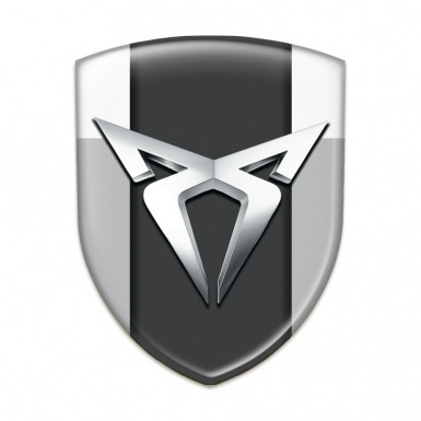 Seat Cupra Resin Sticker Gray White Version Silver Logo 