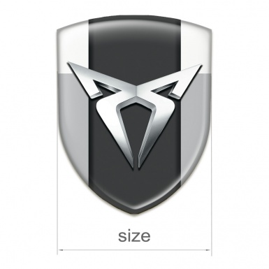 Seat Cupra Resin Sticker Gray White Version Silver Logo 