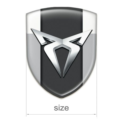 Seat Cupra Resin Sticker Gray White Version Silver Logo 
