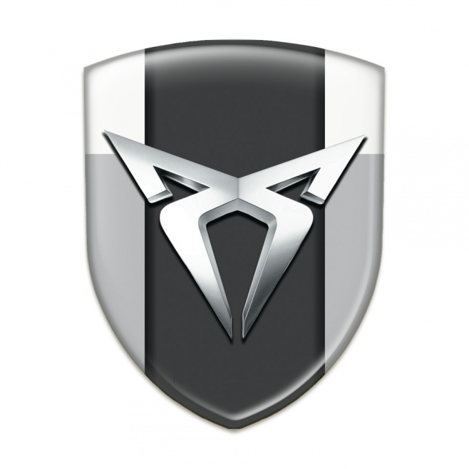 Seat Cupra Resin Sticker Gray White Version Silver Logo 