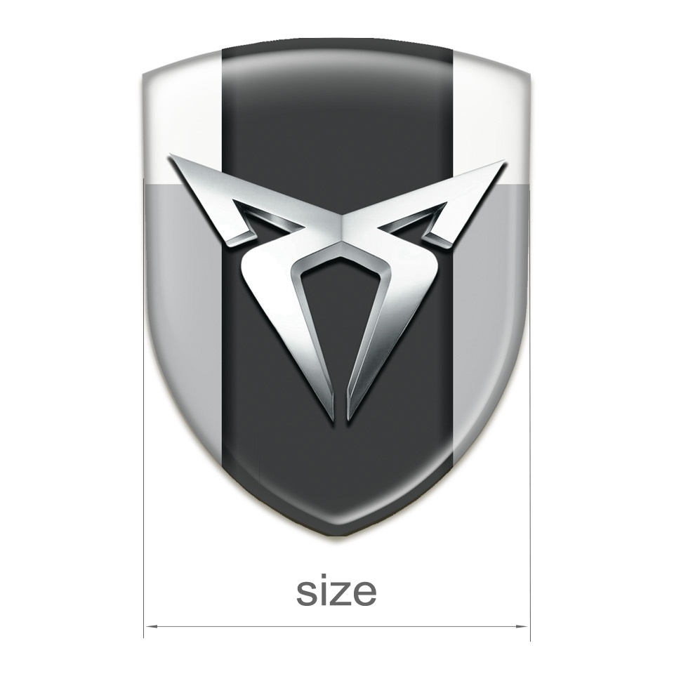 Seat Cupra Resin Sticker Gray White Version Silver Logo | Domed Emblems ...