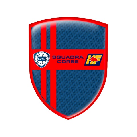 Lancia Domed Emblem Squadra Corse Navy Carbon Red Line