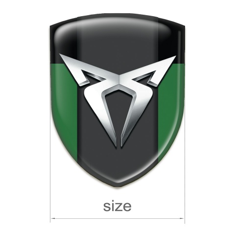 Seat Cupra 3D Gel Emblem Green Black Version with Silver Logo 