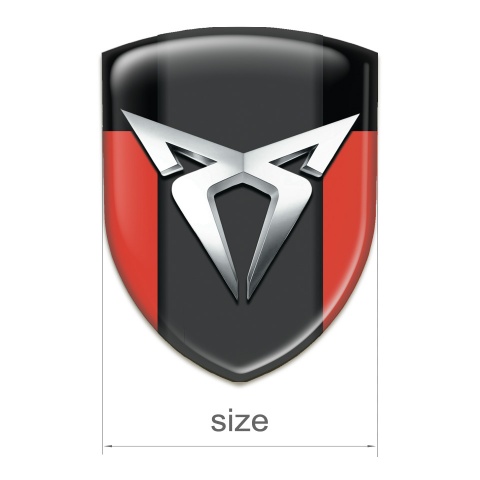 Seat Cupra 3D Gel Emblem Red Black Version with Silver Logo 