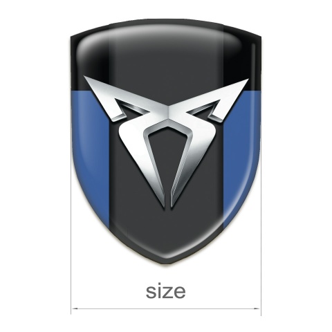 Seat Cupra Emblem Exterior Blue Black Version with Silver Logo 
