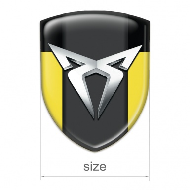 Seat Cupra Tuning Badge Yellow Black Version with Silver Logo 