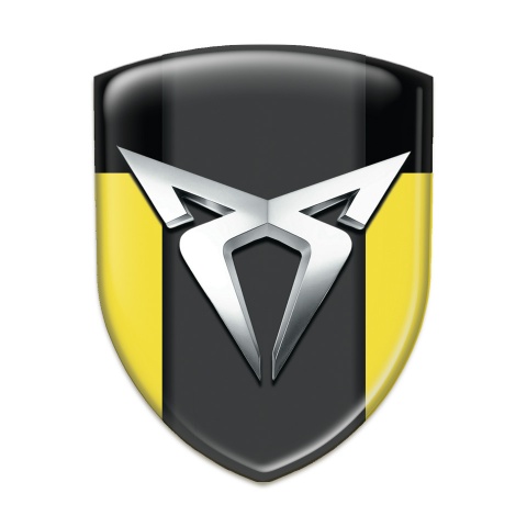 Seat Cupra Tuning Badge Yellow Black Version with Silver Logo 