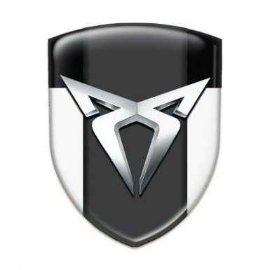 Seat Cupra Car Accessories Badge White Black Version with Silver Logo 