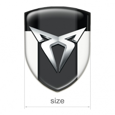 Seat Cupra Car Accessories Badge White Black Version with Silver Logo 