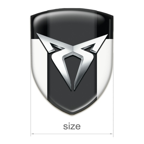 Seat Cupra Car Accessories Badge White Black Version with Silver Logo 