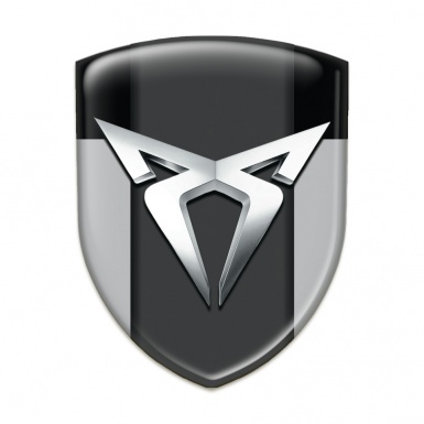 Seat Cupra Self Adhesive Car logo Emblem Gray Black Version with Silver Logo 