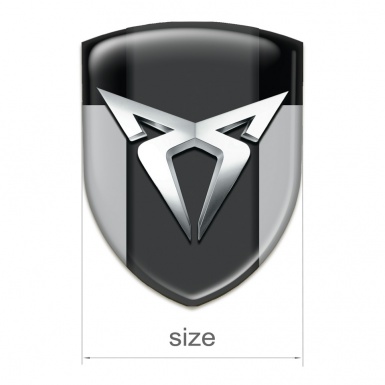 Seat Cupra Self Adhesive Car logo Emblem Gray Black Version with Silver Logo 