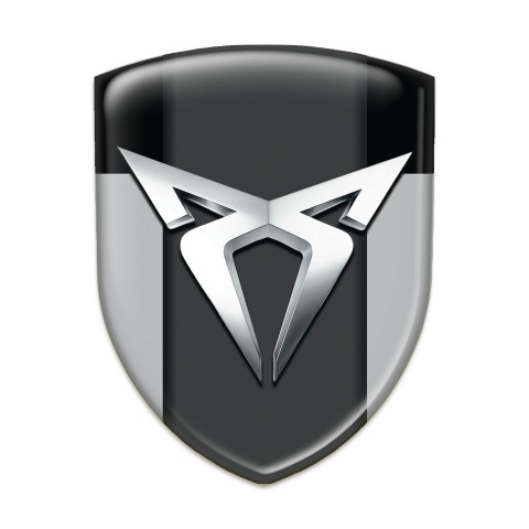 Seat Cupra Self Adhesive Car logo Emblem Gray Black Version with Silver Logo 