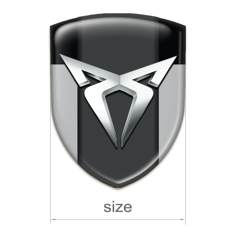 Seat Cupra Self Adhesive Car logo Emblem Gray Black Version with Silver Logo 