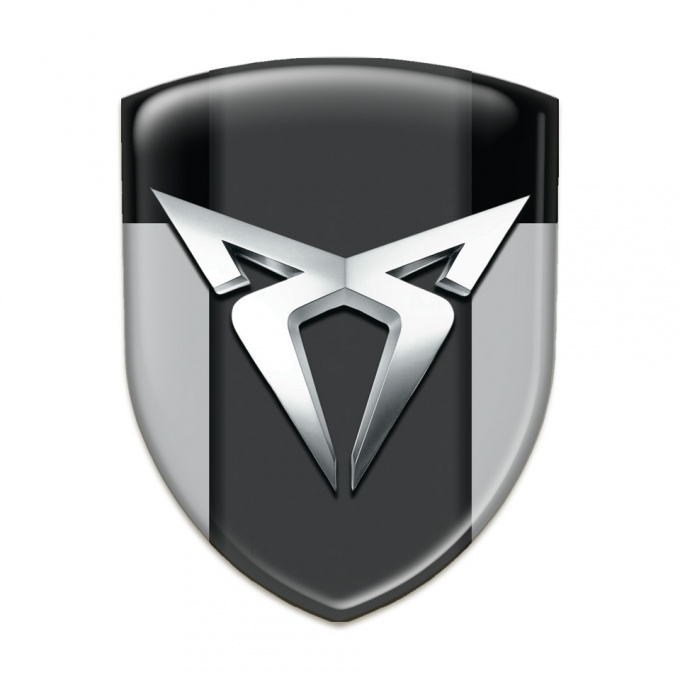Seat Cupra Self Adhesive Car logo Emblem Gray Black Version with Silver Logo 