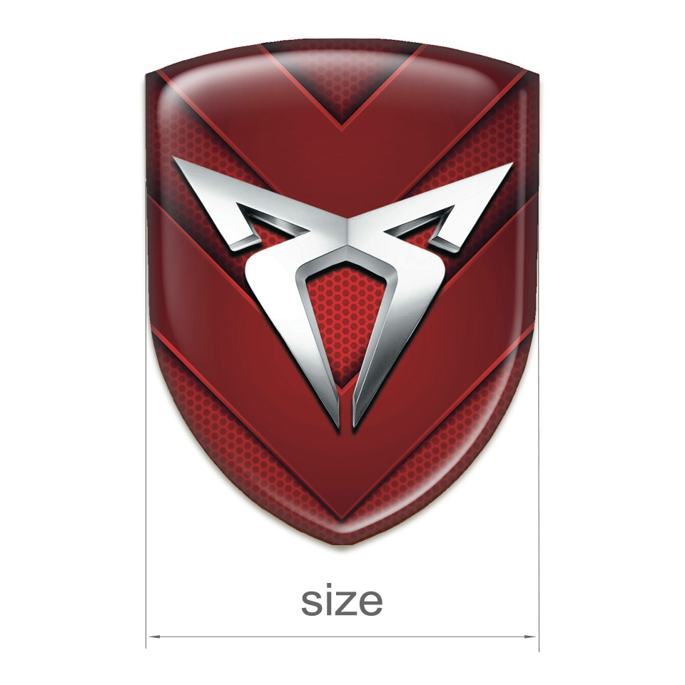 Seat Cupra Domed Emblem High End Red V Shape Details | Domed Emblems ...