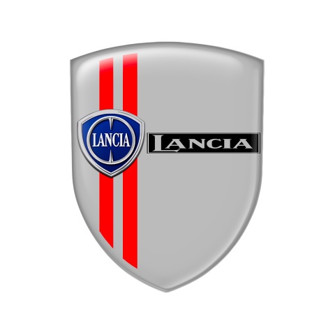 Lancia Silicone Emblem Grey Red Line Edition