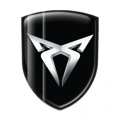 Seat Cupra Car Interior Badge Black with Gray Shadow Grey Lines 