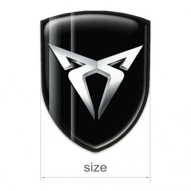 Seat Cupra Car Interior Badge Black with Gray Shadow Grey Lines 