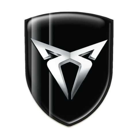 Seat Cupra Car Interior Badge Black with Gray Shadow Grey Lines 