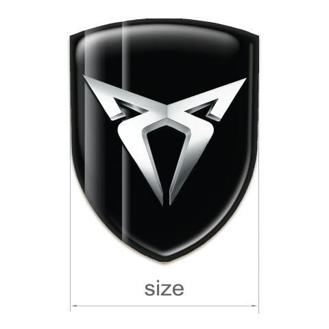 Seat Cupra Car Interior Badge Black with Gray Shadow Grey Lines 