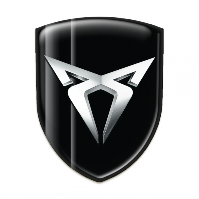 Seat Cupra Car Interior Badge Black with Gray Shadow Grey Lines 