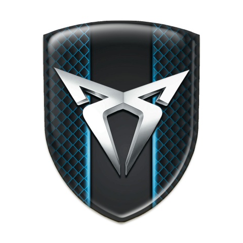Seat Cupra Logo Emblem Neon Grid Effect and Silver Logo 