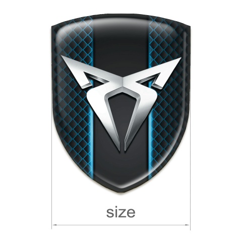 Seat Cupra Logo Emblem Neon Grid Effect and Silver Logo 