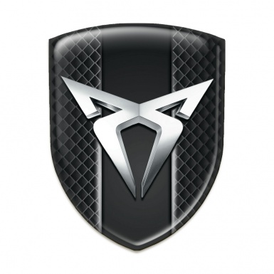 Seat Cupra Tuning Emblem Dark Crid Effect and Silver Logo 