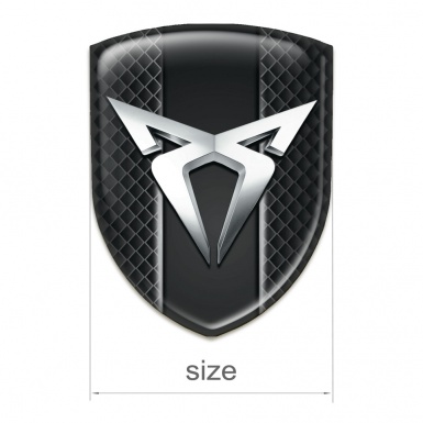 Seat Cupra Tuning Emblem Dark Crid Effect and Silver Logo 
