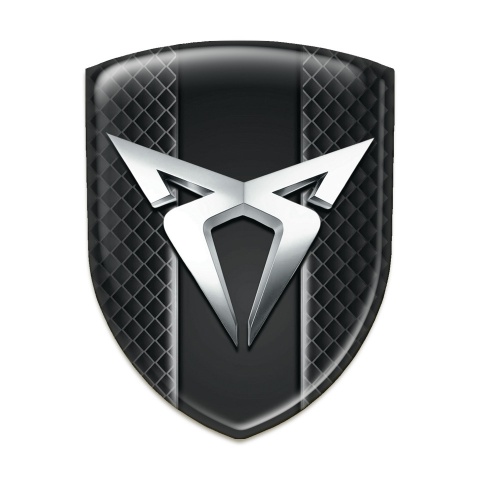 Seat Cupra Tuning Emblem Dark Crid Effect and Silver Logo 