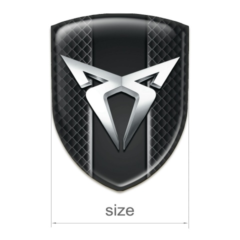 Seat Cupra Tuning Emblem Dark Crid Effect and Silver Logo 