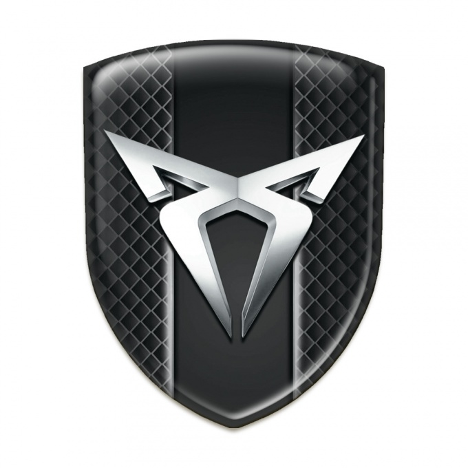 Seat Cupra Tuning Emblem Dark Crid Effect and Silver Logo 