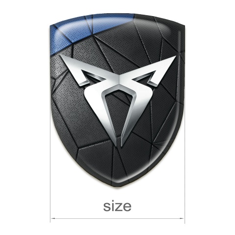 Seat Cupra Tuning Emblem Black Blue Mosaic Effect and Silver Logo 