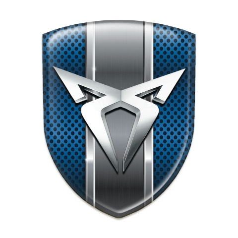 Seat Cupra Silicone Emblem Blue Mesh with Metal Ribbon 