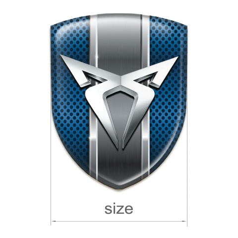 Seat Cupra Silicone Emblem Blue Mesh with Metal Ribbon 
