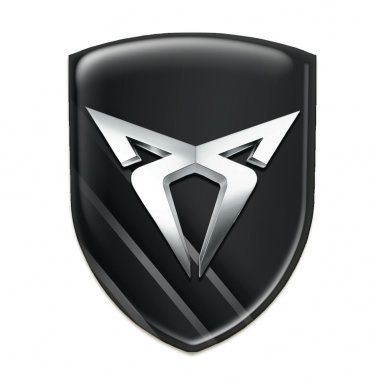 Seat Cupra Emblem Exterior Black with Diagonal Grey Lines 