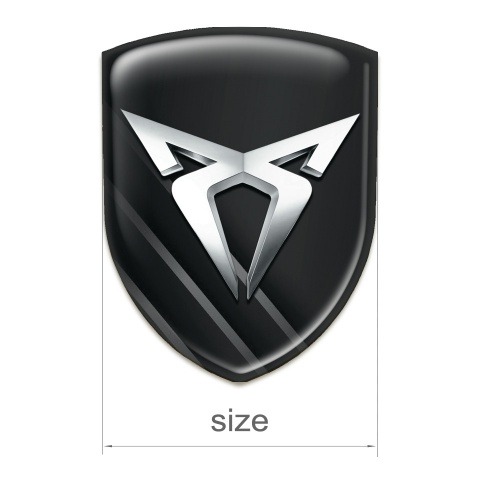 Seat Cupra Emblem Exterior Black with Diagonal Grey Lines 