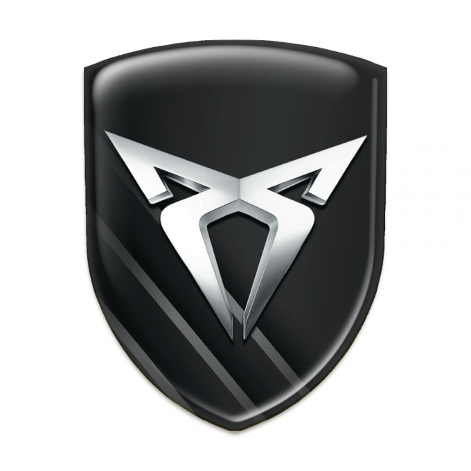 Seat Cupra Emblem Exterior Black with Diagonal Grey Lines 