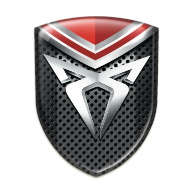 Seat Cupra Tuning Badge Perforated base with Red Gray Details 