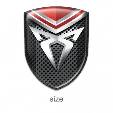 Seat Cupra Tuning Badge Perforated base with Red Gray Details 