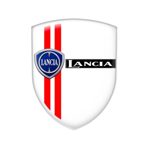 Lancia Silicone Emblem White Red Line Edition
