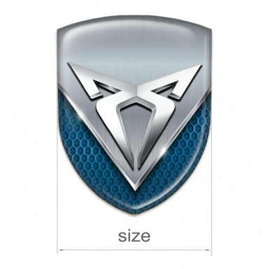 Seat Cupra Emblem Badge Logo Blue Mesh with Aluminum Sheet 