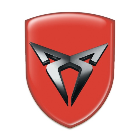 Seat Cupra Tuning Emblem Red Background and Graphite Logo 